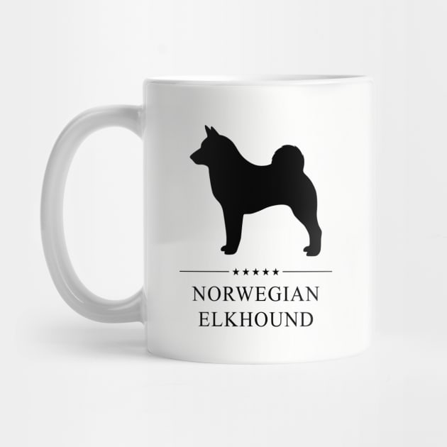 Norwegian Elkhound Black Silhouette by millersye